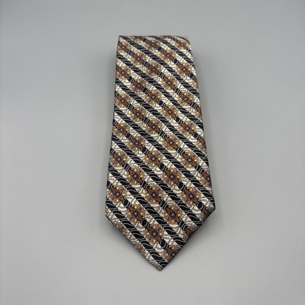 Vtg Robert Talbott Best of Class Nordstrom Tie Geometric Floral Silk